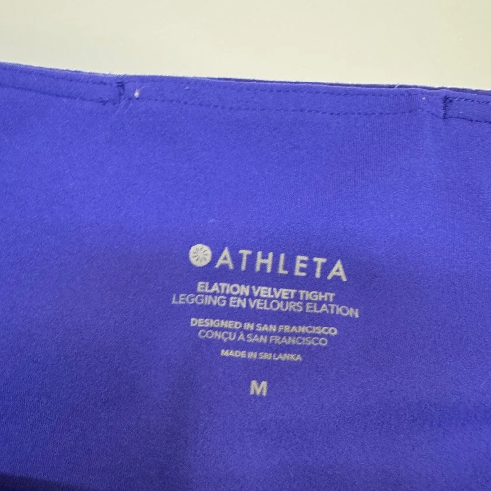 Athleta Leggings Womens Medium Purple Elation Velvet Tight Soft Yoga Athleisure